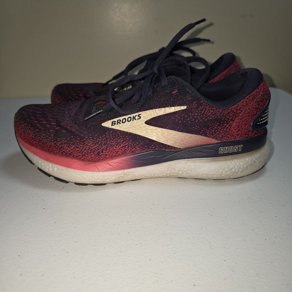 Brooks Ghost 16 Shoes Womens 7.5 Peacoat Raspberry Apricot Road Running‎ Neutral - Picture 3 of 10